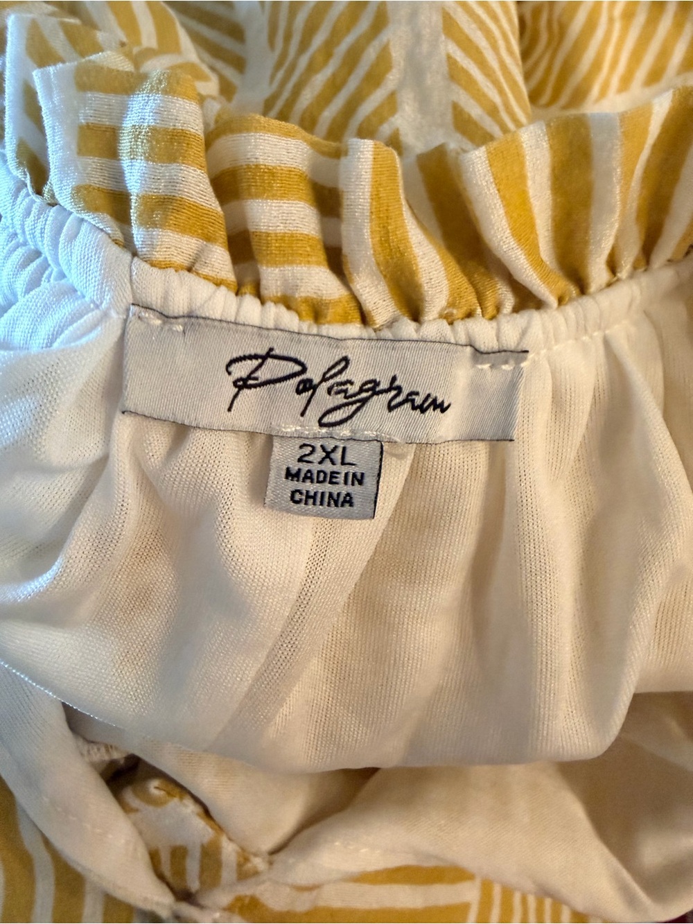 Polagram Yellow and White Striped Tiered Maxi Dress with Tassel Tie - Picture 8 of 8